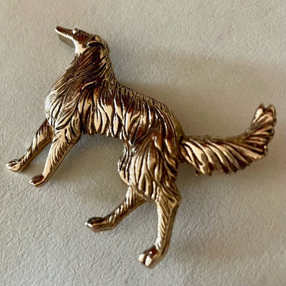 Vintage Gold Tone Borzoi Pin - 1960’s - Picture 3 of 6